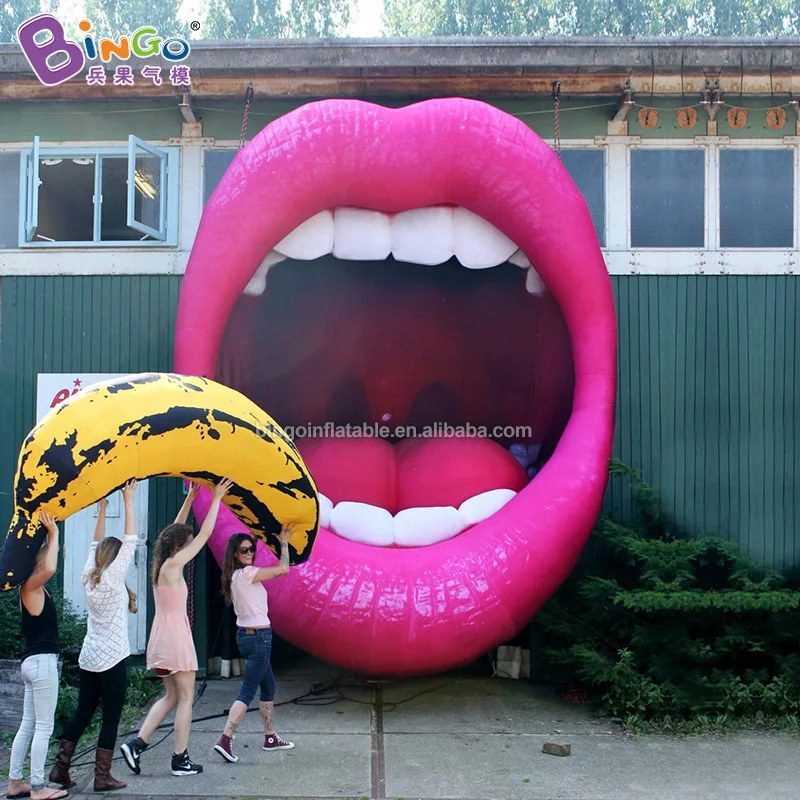 

Custom Made 3M High Inflatable Mouth Balloons For Decoration / Valentine's Day Air Blown Advertising Lips - BG-M0202