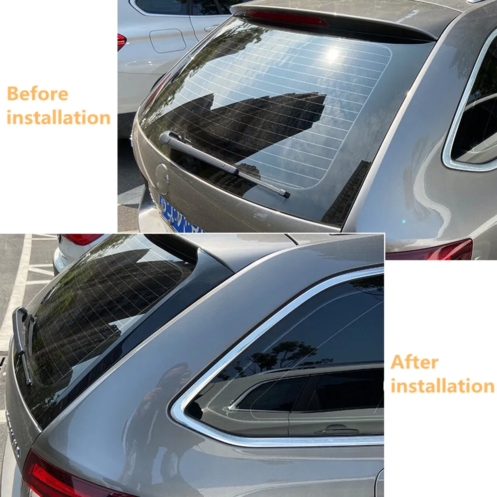 Gloss black Rear Window Side Spoiler Wing For Skoda- Octavia- Estate- 14-19 Car-styling Auto Rear Window Mirror Tail Accessorie