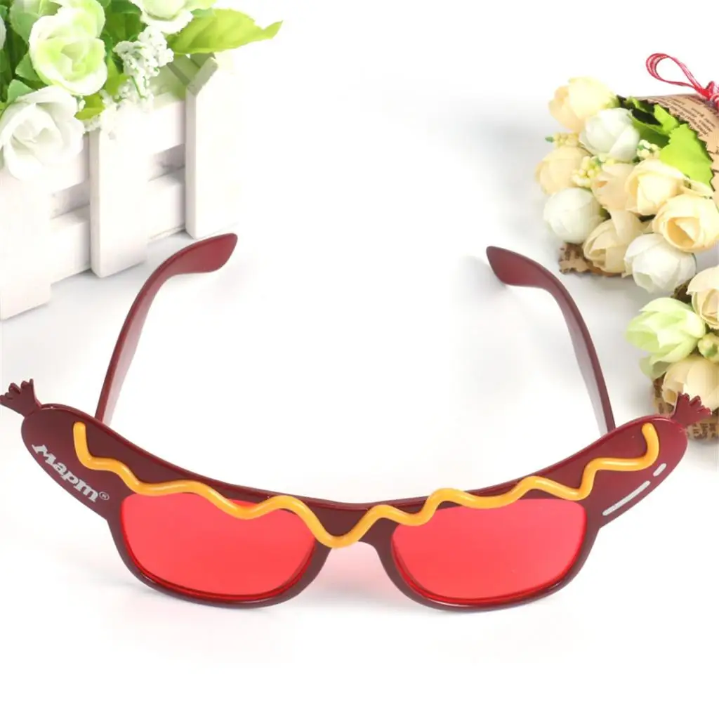 Lustige Hot Dog Form Gläser Kostüm Party Sonnenbrille Fancy Kleid Zubehör