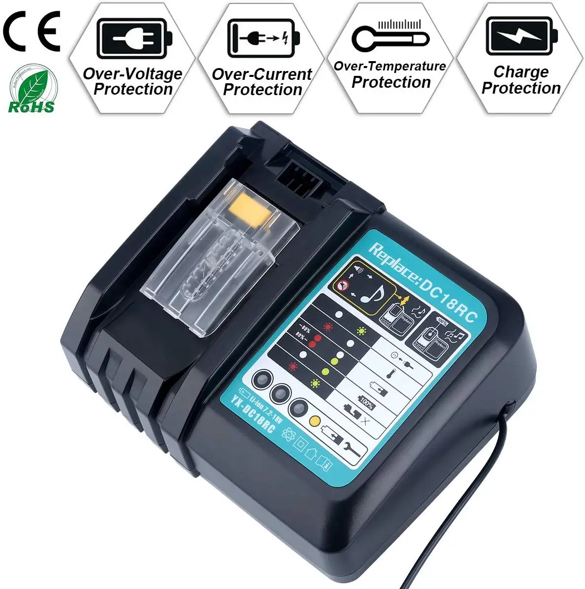 18V Battery Charger Charging For Makita Bl1830 Bl1430 BL1840 BL1850 BL1860 BL1890 Li-Ion Charge Power Tool 18VRC 3A /18VRF 6A