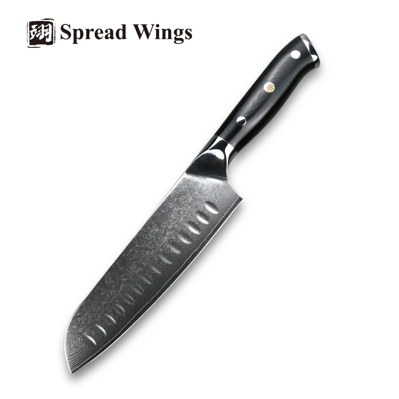 SW Knives 7 Inch VG10 Japanese Damascus Steel Santoku Knife for Vegetables Meat Fruits Handmade G10 Handle Gifts Presents 2023