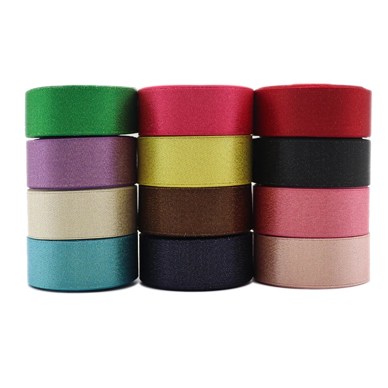 17072803,New arrival 5 yards/lot 10mm/22mm glitter gold satin ribbons gift packaging ribbon DIY handmade materials