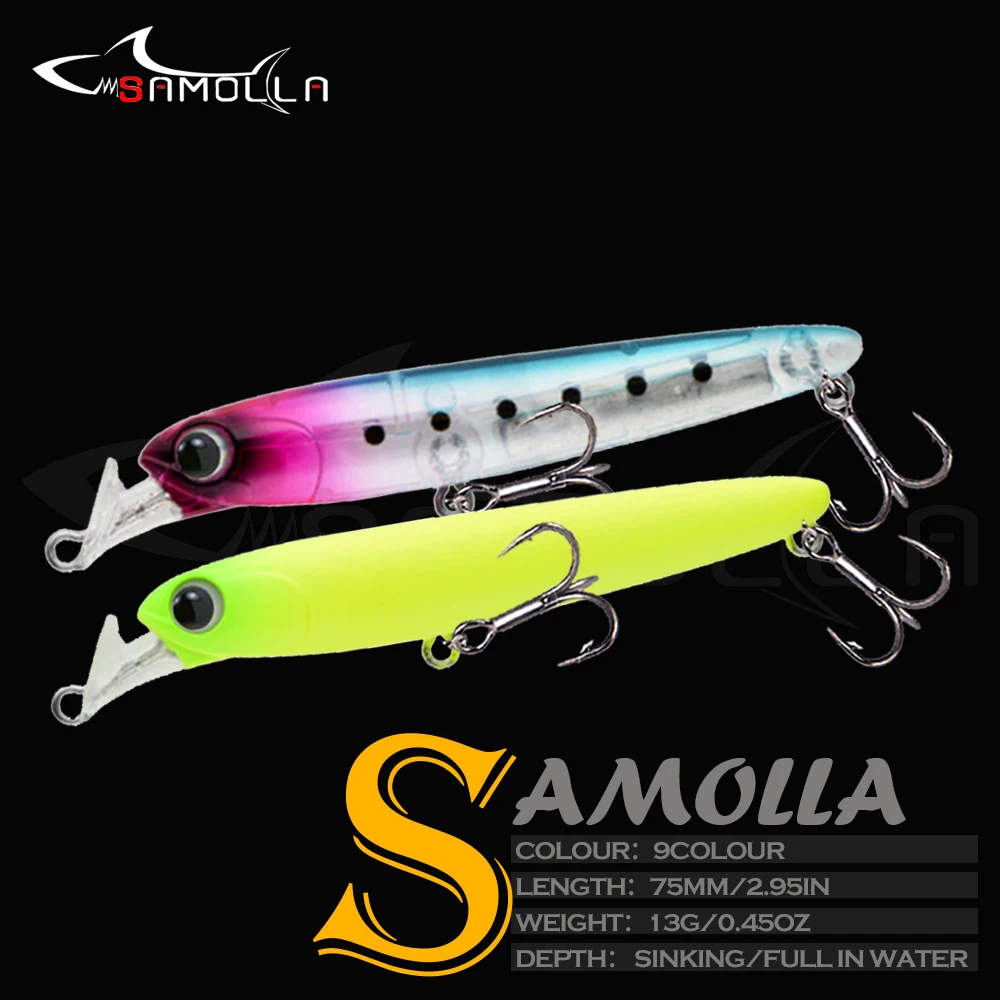 

Fishing Lure Minnow Sinking Hard Bait Weights 13G 75mm Pesca Full Water Wobblers For Pike Fish Isca Artificial Baits Accessoires