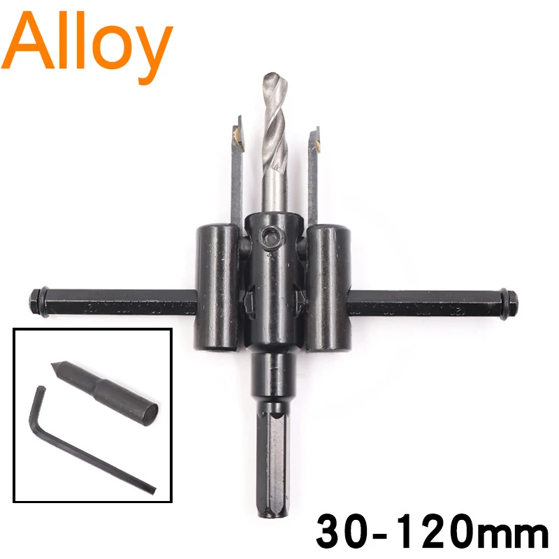 Circle Hole Saw Adjustable Drill Bit 120/200/300mm Aircraft Type Wood Hole Drill Bits Saw Cutter Cordless Woodworking Tools