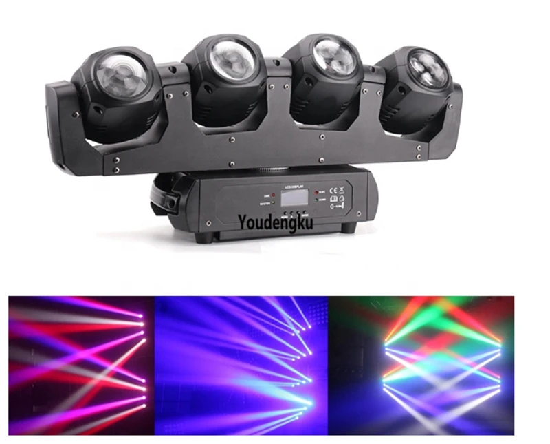 2pcs New four heads 4x32W 4in1 RGBW infinity rotation led moving head Super beam stage bar DJ light