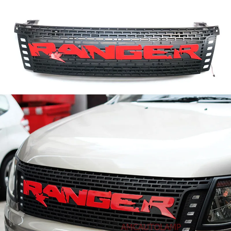 For Ford Ranger T6 2012-2014 Pickup Trucks Racing Grills Grille Front Bumper Mesh Modified Accessories