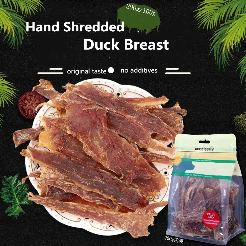 Pet  Snacks Hand Shred Duck Breast Pure Meat Jerky Dog Treats No Additives Molar Clean Teeth Training Rewards Pet Supplies