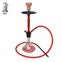 SY Modern Design 3 colors Hookah Glass Shisha Water Pipes Smoking Set Hookah With Charcoal Tongs Chicha Narguile Accessories