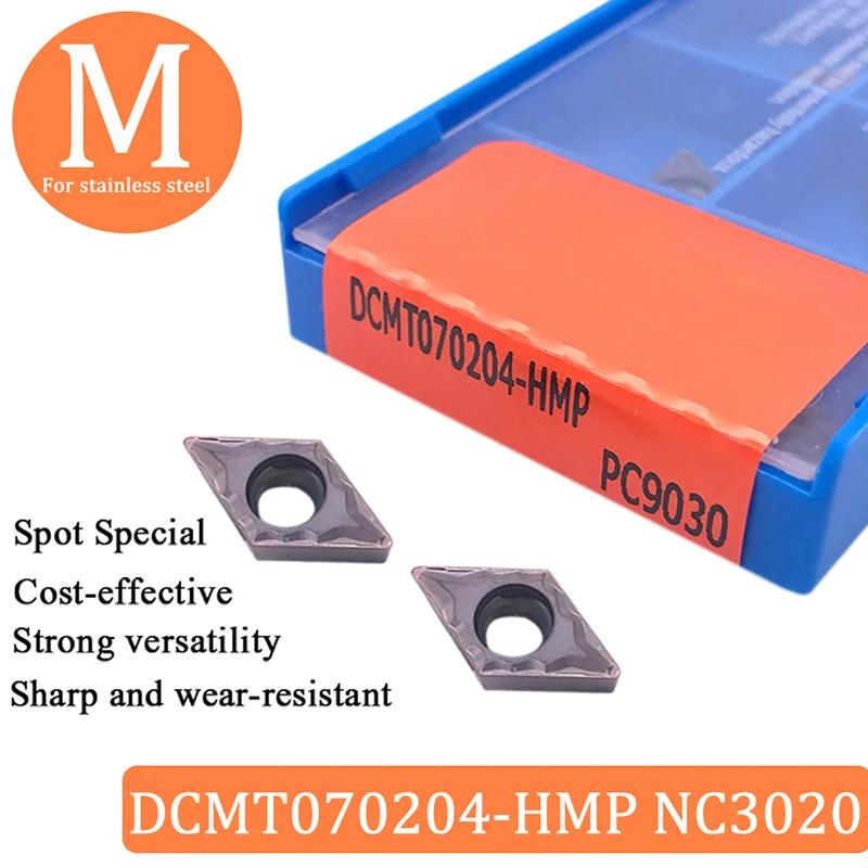 DCMT070204 HMP PC9030 10PCS Internal Turning Tool DCMT 070204 Carbide Inserts Lathe Cutter Tool Cutting Tools CNC Tokarnyy