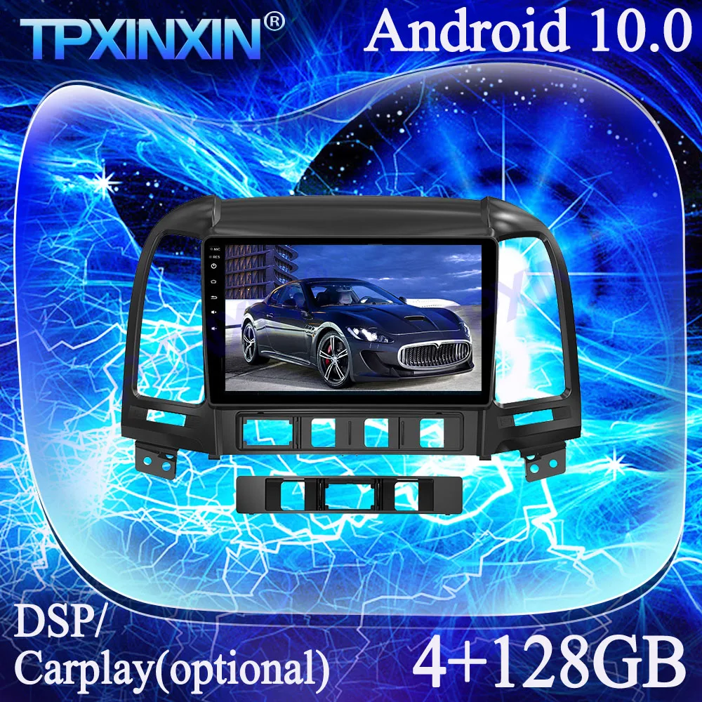 

Мультимедийный плеер для Hyundai Santa Fe 2006-2011 4G + 128G Android 10 PX6 Carplay, магнитофон с GPS-Навигатором, автомобильное радио, головное устройство DSP