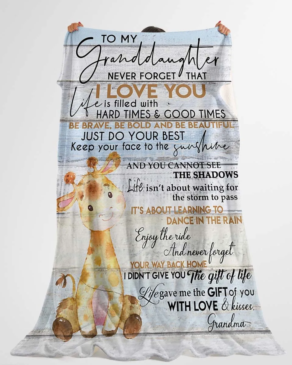 TO GRANDDAUGHTER FROM GRANDMA BABY DEER| COZY PREMIUM FLEECE SHERPA WOVEN BLANKET