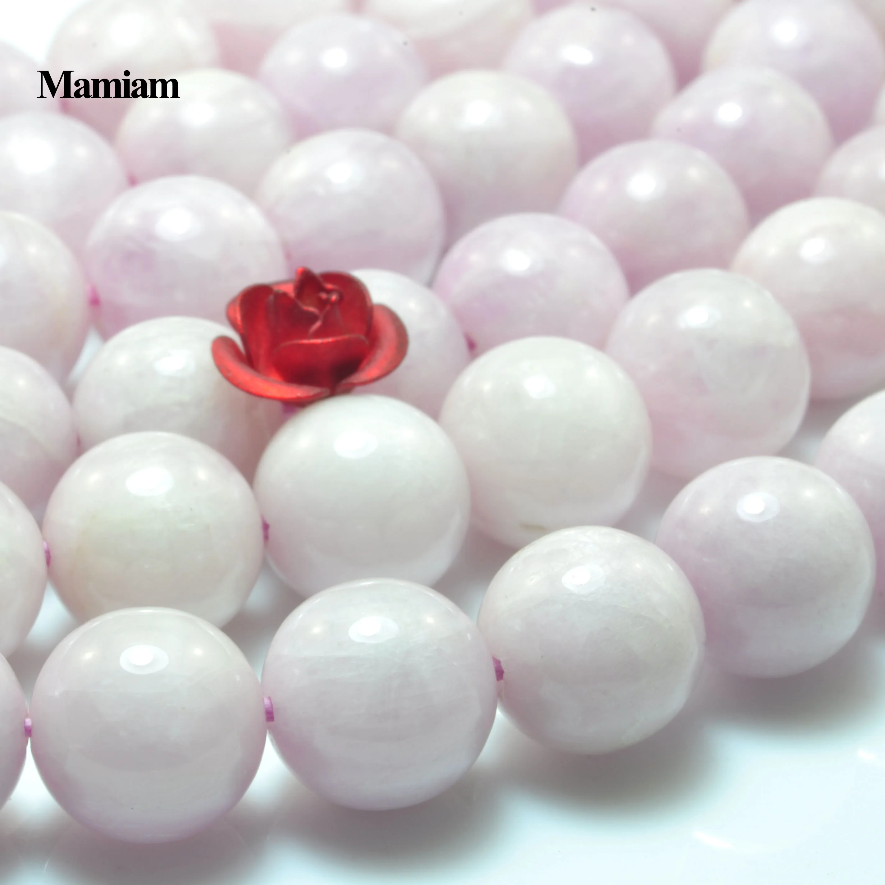 

Mamiam Natural A Madagascar Kunzite Beads 8mm Smooth Loose Round Stone Diy Bracelet Necklace Jewelry Making Gemstone Design