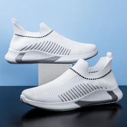 2020 Autumn Breathable High Stretch Socks Men's Shoes Fashion Trend Casual White Shoes Large Size Men's Shoes