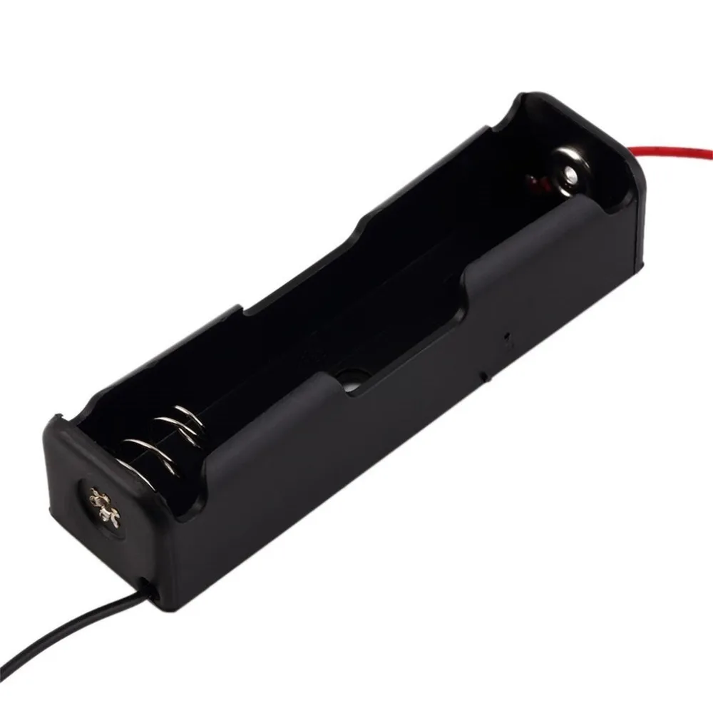 صندوق تخزين بطارية بلاستيك أسود ، 1 × 2 × 3 × 4 × 18650 ، 1 ، 2 ، 3 ، 4 فتحات ، حامل بطاريات DIY ، حاوية مع سلك دبوس رصاص