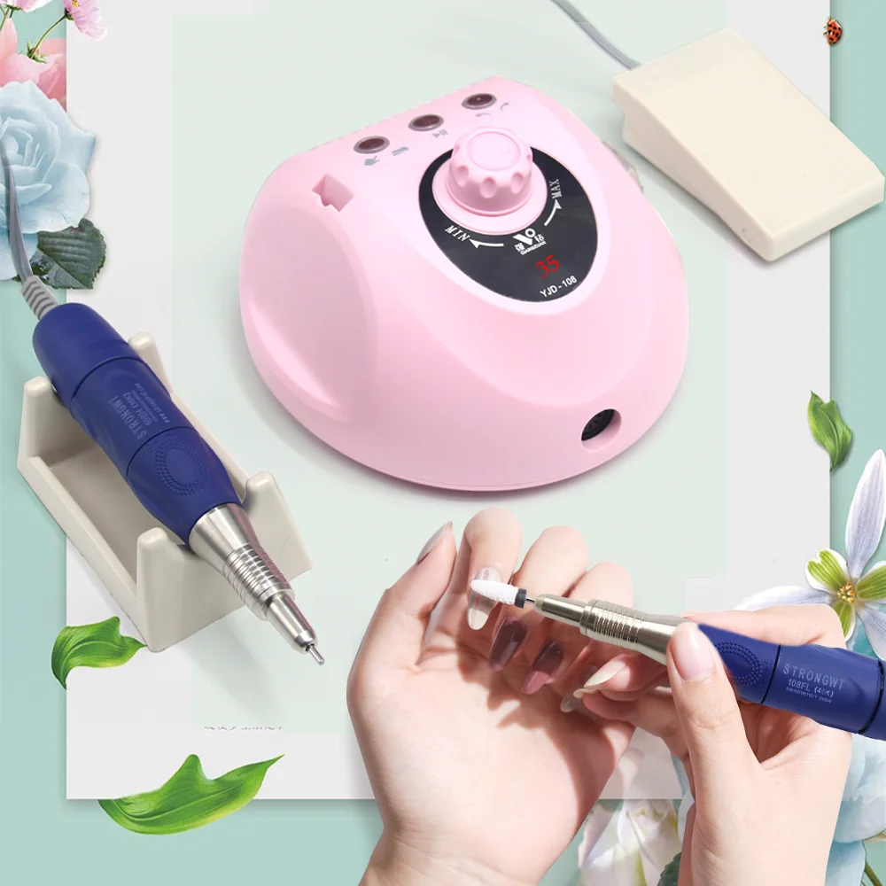 Strong drill brush nail drill brush micro motor YJD108 108FL handpeice nail art jewelry polishing