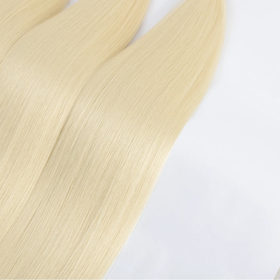 Mechones de cabello liso hueso para salón, extensiones naturales, fibras sintéticas súper largas, tejido liso Yaki, de punta a punta 4