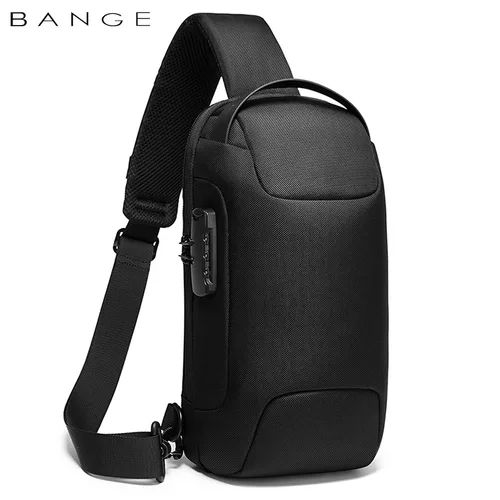 Imagen 1 del producto BANGE bolso de pecho caliente nuevo bolso cruzado antirrobo para hombres bolsos de hombro impermeables carga USB viaje corto para paquete de viaje masculino