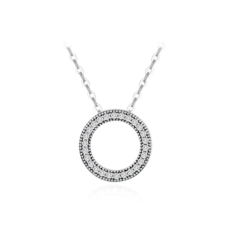 Modian romantyczny prawdziwe 925 Sterling Silver moda okrągłe serca naszyjnik dla kobiet fantastyczne życie naszyjniki biżuteria ślubna prezent — zdjęcie 2