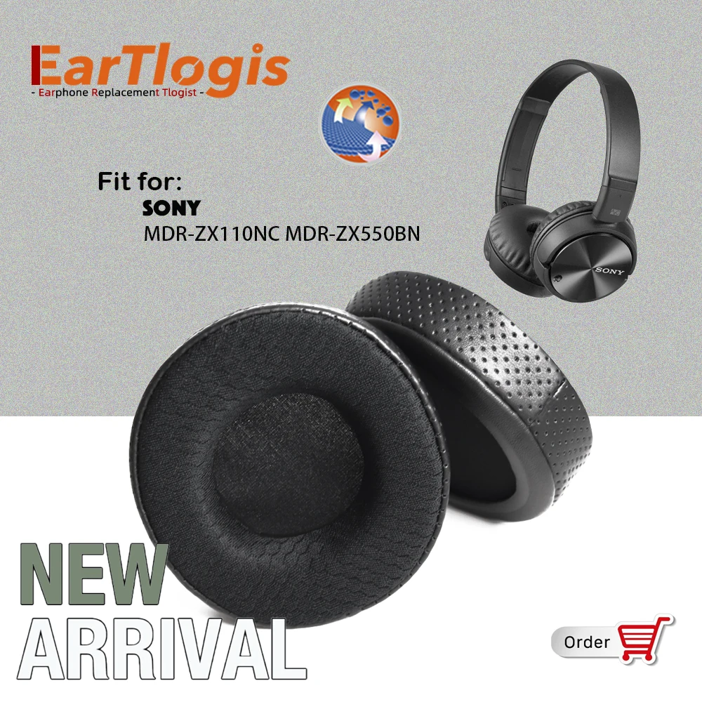 

EarTlogis New Arrival Replacement Ear Pads for Sony MDR-ZX550BN MDR-ZX110NC Headset Earmuff Cover Cushions Sleeve Earpads