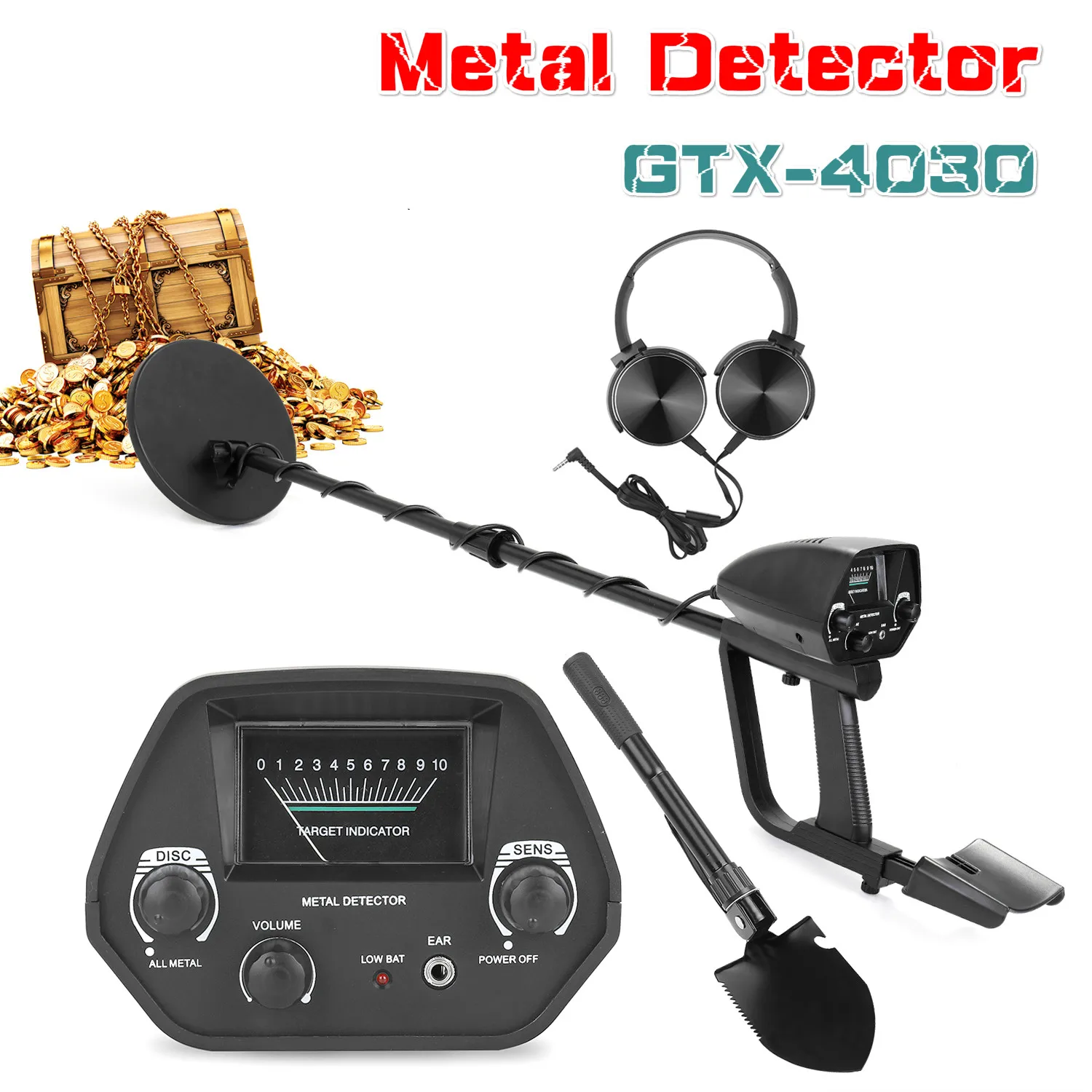 

GTX4030 Portable Underground Metal Detector High Sensitivity Jewelry Treasure Gold Metal Detecting Tool Metal Finder