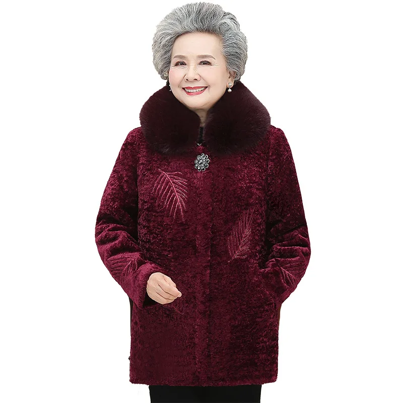 

2022Winter Jacket women's New Size 5XL Imitation Sheep Shearing Mother Top add Velvet Warm Overcoat Medium Long Overcome Female