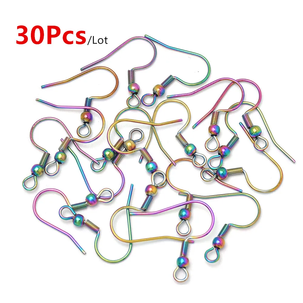 50 Stück 316 Edelstahl Hypoallergene Ohrringhaken Fischhaken mit Spirale und Kugel für Schmuckherstellung 20x20mm – Detail 13