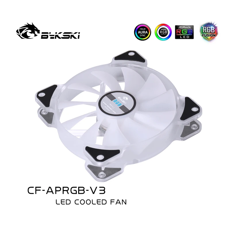 Bykski CF-APRGB-V3 ajustar rgb ventilador de refrigeração 120mm caso do computador ventilador mudo radiador refrigeração 12v conduziu a luz