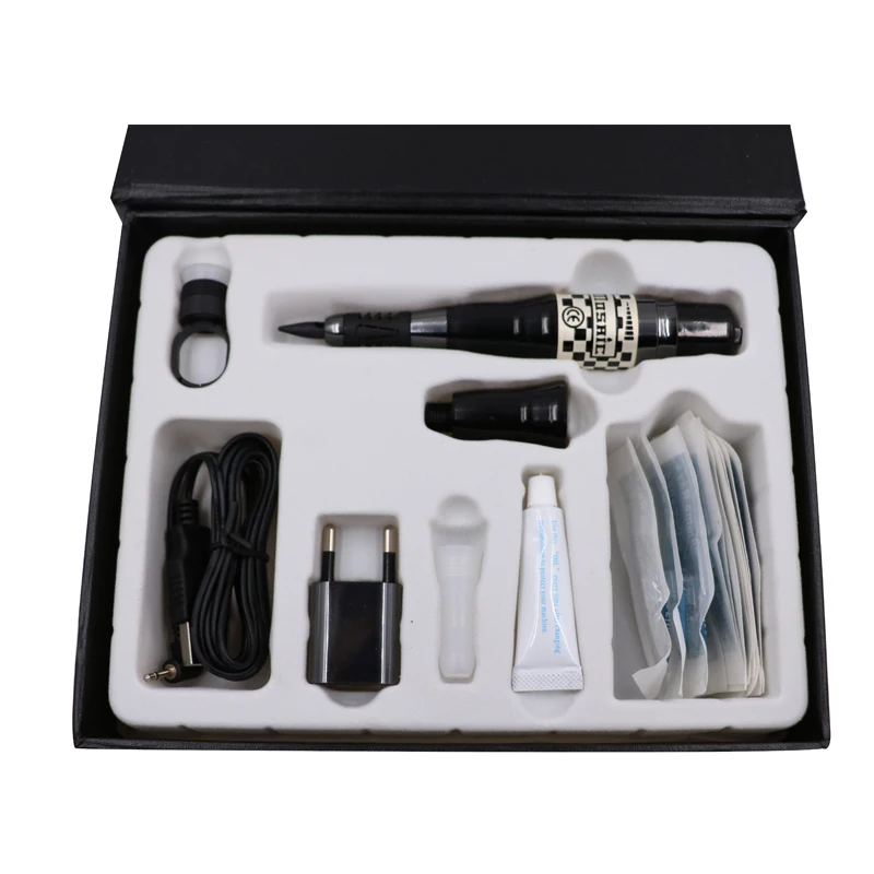1 set Small Permanent Makeup USA mosaic tattoo machine kit Complete Cosmetic Tattoo Kits With Tattoo Gun Needles Caps