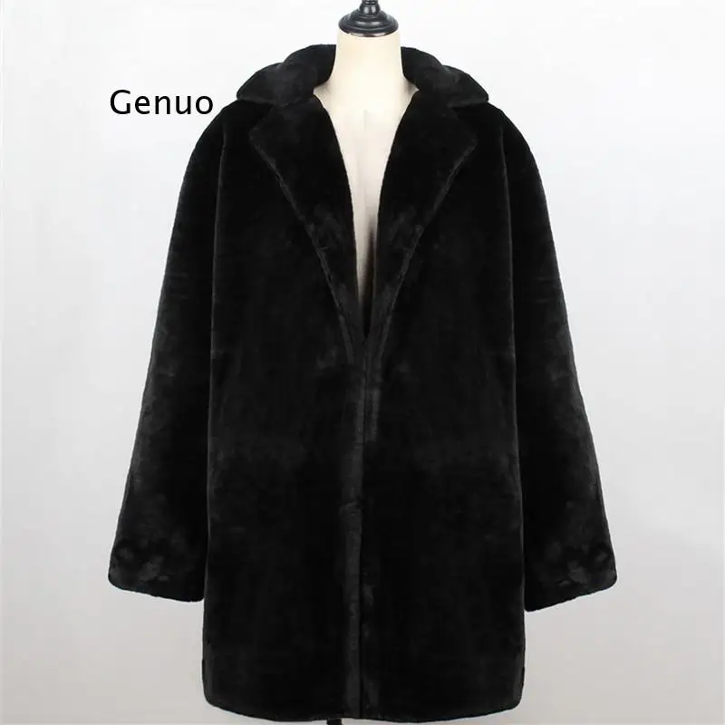 Autumn Winter New Mink Coat Imitation Fur Coat Long Warm Winter Windbreaker Europe and The United States Code S-4Xl