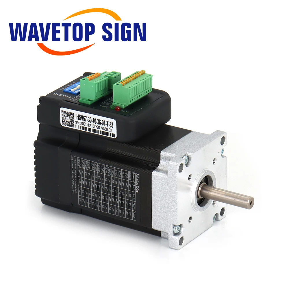 WaveTopSign 미니 서보 모터 및 드라이버, Nema 23 통합 AC 서보 모터, 100W, 0.29N.m, 3000RPM, 3.5A, 36VDC 샤프트, 직경 8mm, 57x76mm