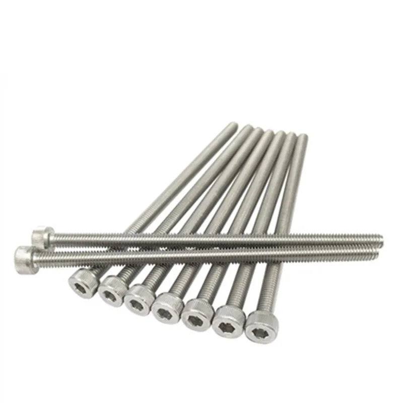 10pcs 304 Stainless steel lengthened hexagon socket bolt screws M3 M4 M5 M6x55x60x65x70x75x85x90mm extended hex head nuts clip