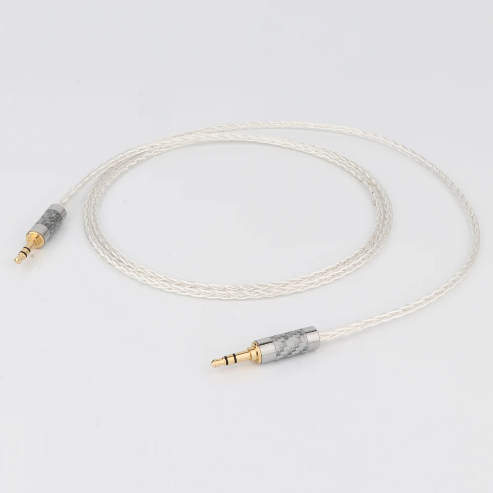 Wysokiej czystości OCC posrebrzane słuchawki od 3.5mm do 3.5mm aux męski kabel audio zmodernizowany kabel kabel słuchawka Audio kabel Audio Hifi