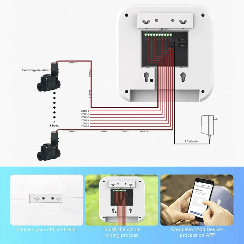 WIFI Connect Smart Watering Timer Garden Irrigation Controller Waterproof Water Valve Irrigation Timer Smart Watering System