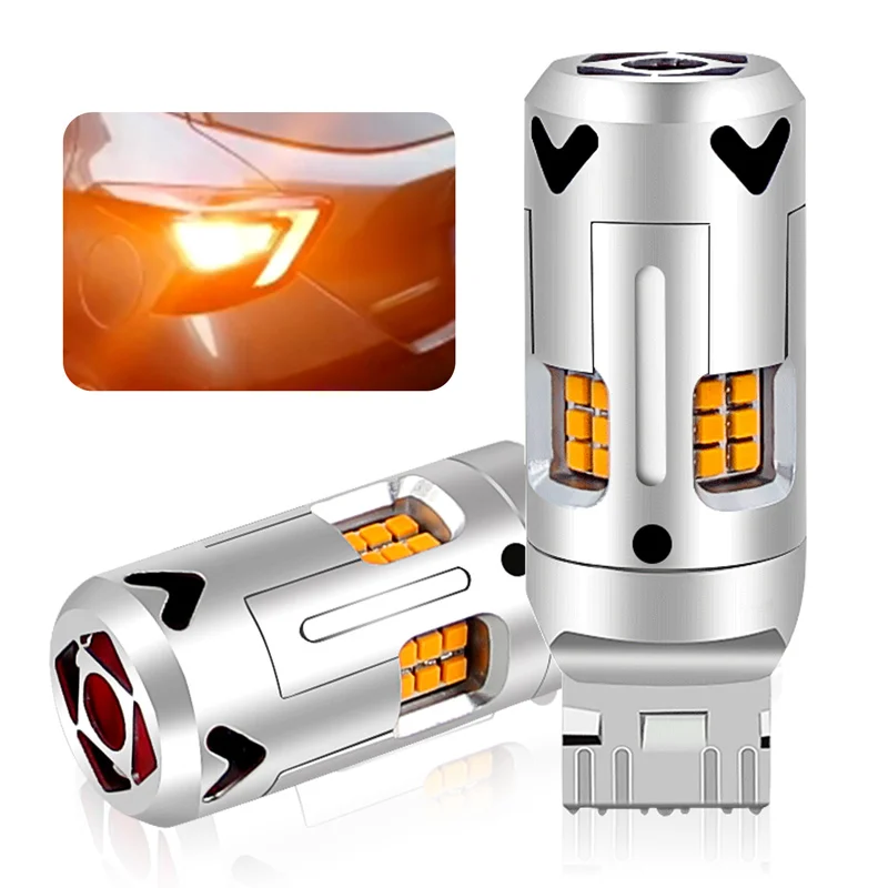 

2PCS T20 W21W WY21W 7440 7440NA LED Turn Signal Light Bulbs Canbus Error Free No Hyper Flash 2800lumen Amber Yellow