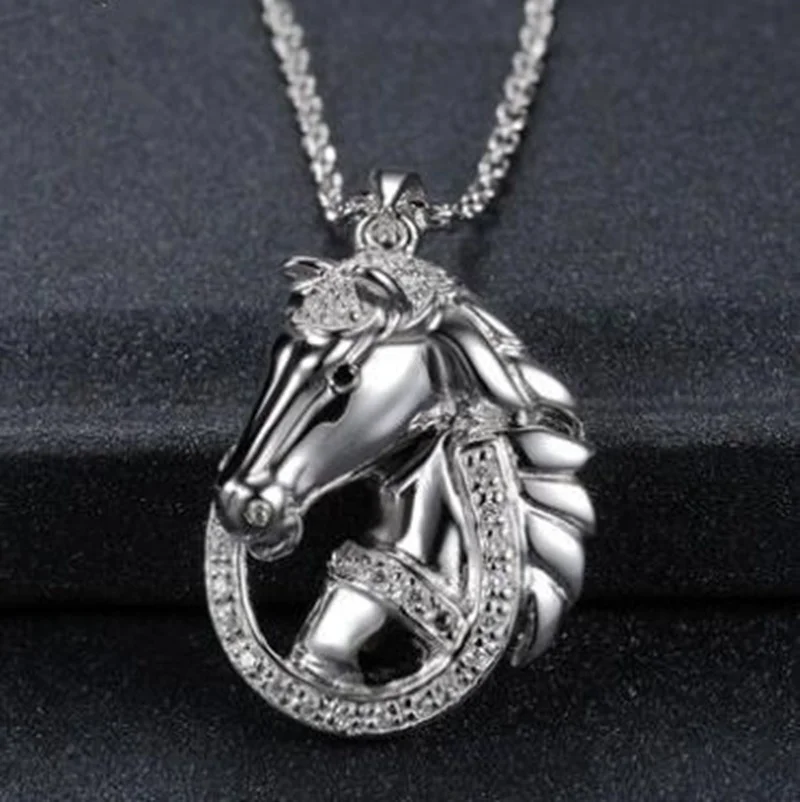 Fashion Hip Hop Necklace Horse Animal Chain Pendant Necklace High Quality Jewelry