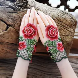 Ins High Quality Mittens Embroidery Gloves Autumn Winter Women's Warm Gloves  Knitted Adult Embroidery Gloves