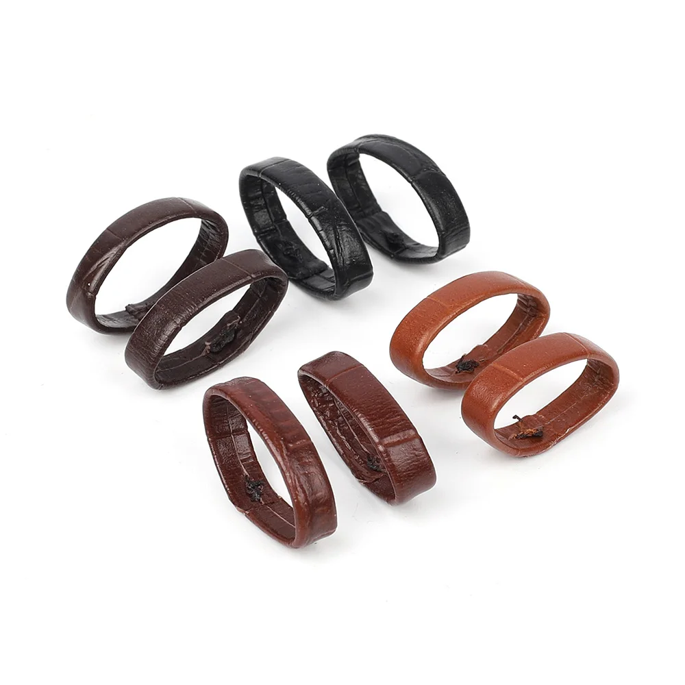 10pcs Genuine Leather Watchband Keeper Ring Hoop Loop Black Brown Coffee Watch Strap Holder Retainer Replacement