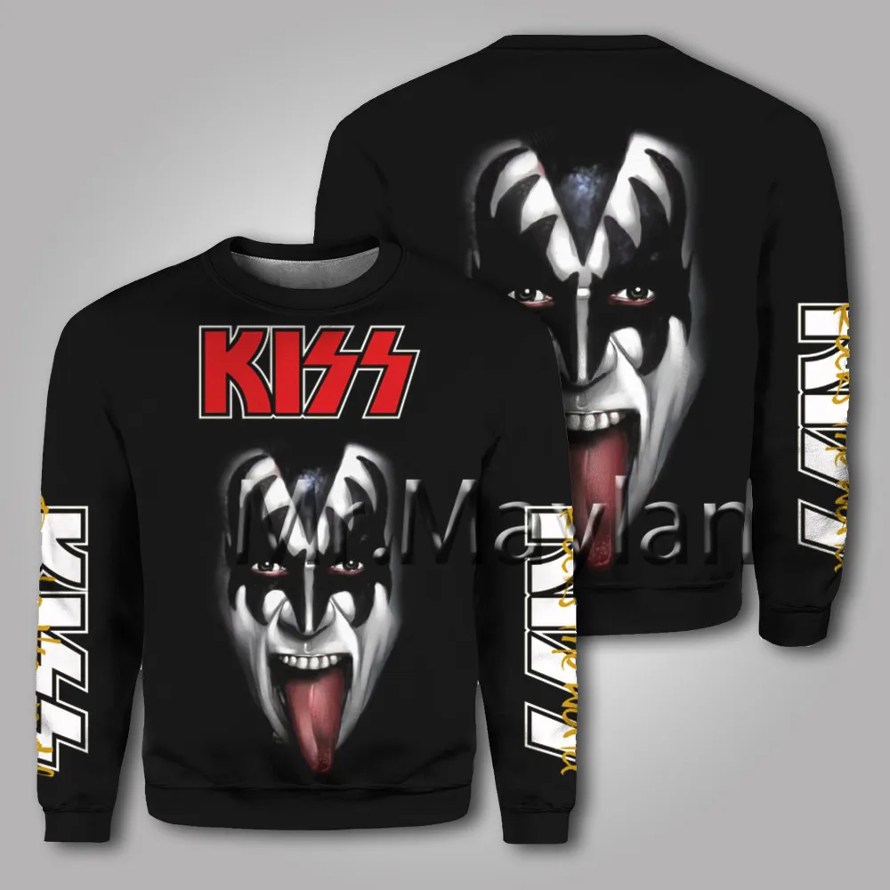 New Rock Gene Simmons Kiss Band 3D Jacket Men/women Casual Streetwear Hoodies Boys Hip Hop Hood Sweatshirts Mens Hipster Clothes