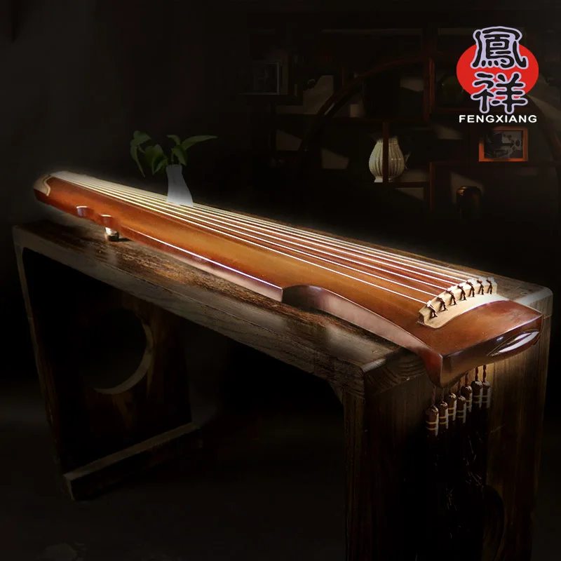 Professional Chinese Guqin Fuxi Style Zhongni Guqin Examination Performance Beginner Old Fir Material 7 Strings Guzheng Zither