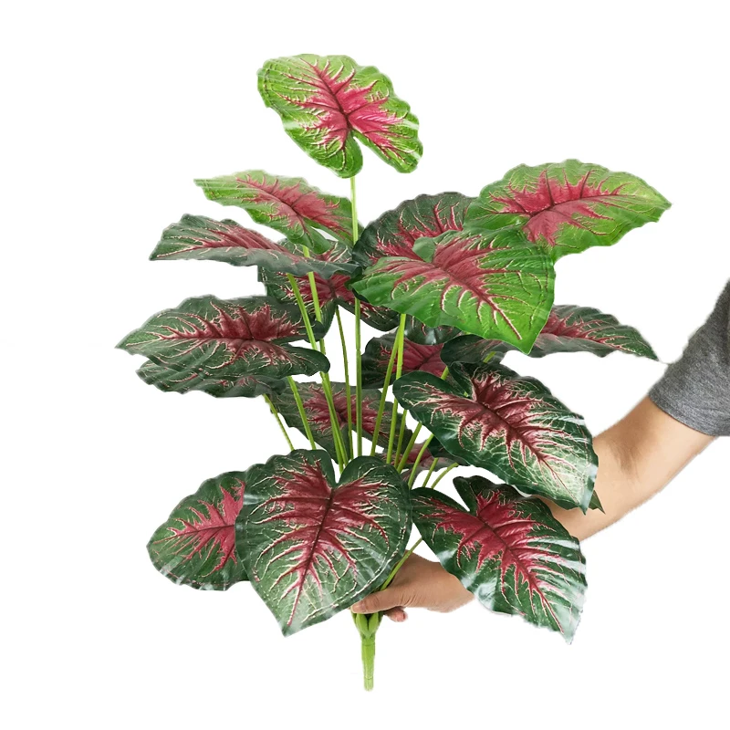 75cm 24 Gabeln große künstliche tropische Pflanze gefälschte Banyan Ast Kunststoff grüne Monstera Blätter für Hausgarten Dekoration