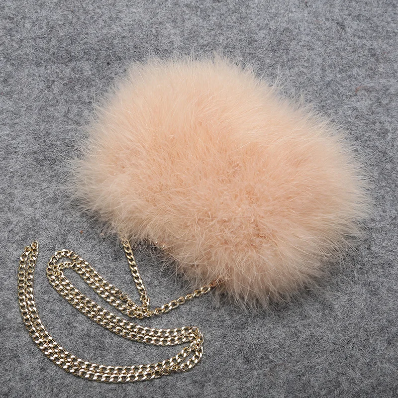 accessorize real ostrich feather bag wedding occasion fluffy fur bag cross body women bag B17