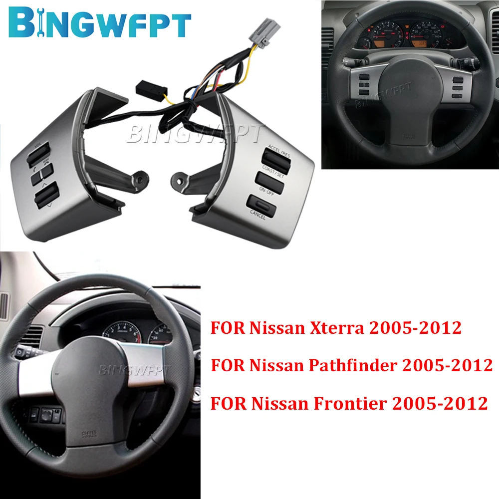 Original Car Steering Wheel Controls Volume Cruise Switch Buttons 48430-ZL91C For Nissan Navara D40 2005-2015