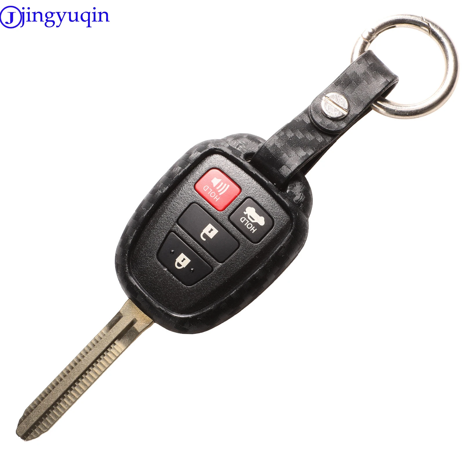 jingyuqin Carbon Silicone For Toyota CAMRY 2012 2013 2014 2015 Corolla 2/3/4 Buttons Remote Car Key Shell Case Fob