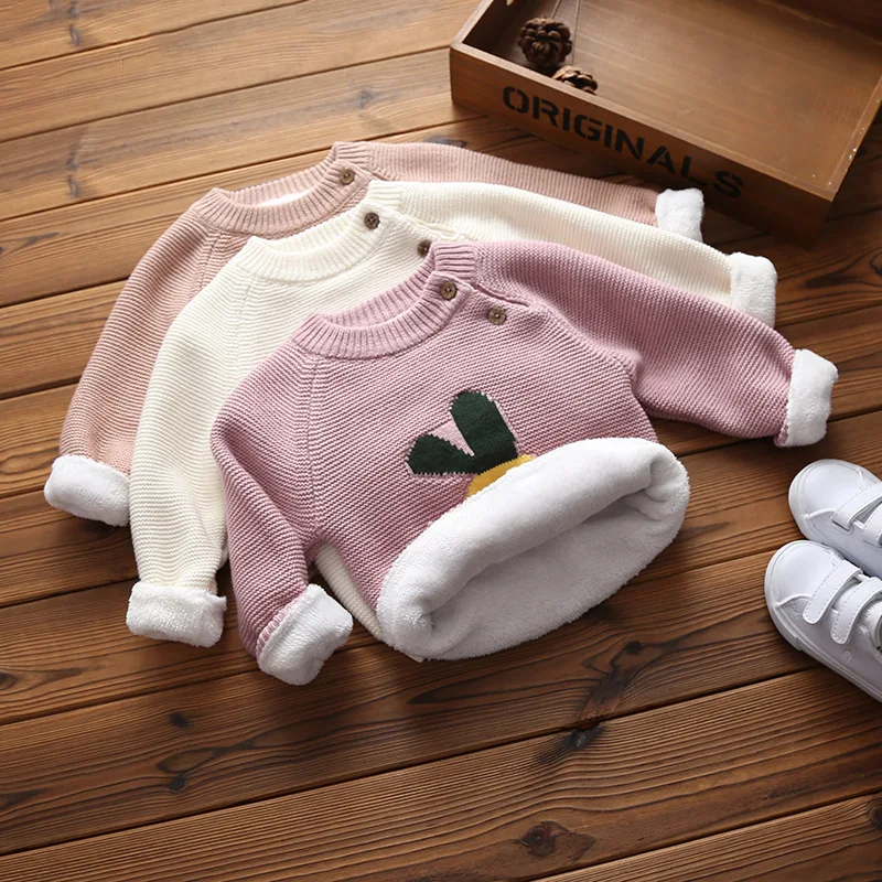 

IENENS Baby Boys Girls Warm Sweaters Clothes Toddler Infant Sweater Coats Children Cartoon Thicken Kids Wool Pullovers Clothing