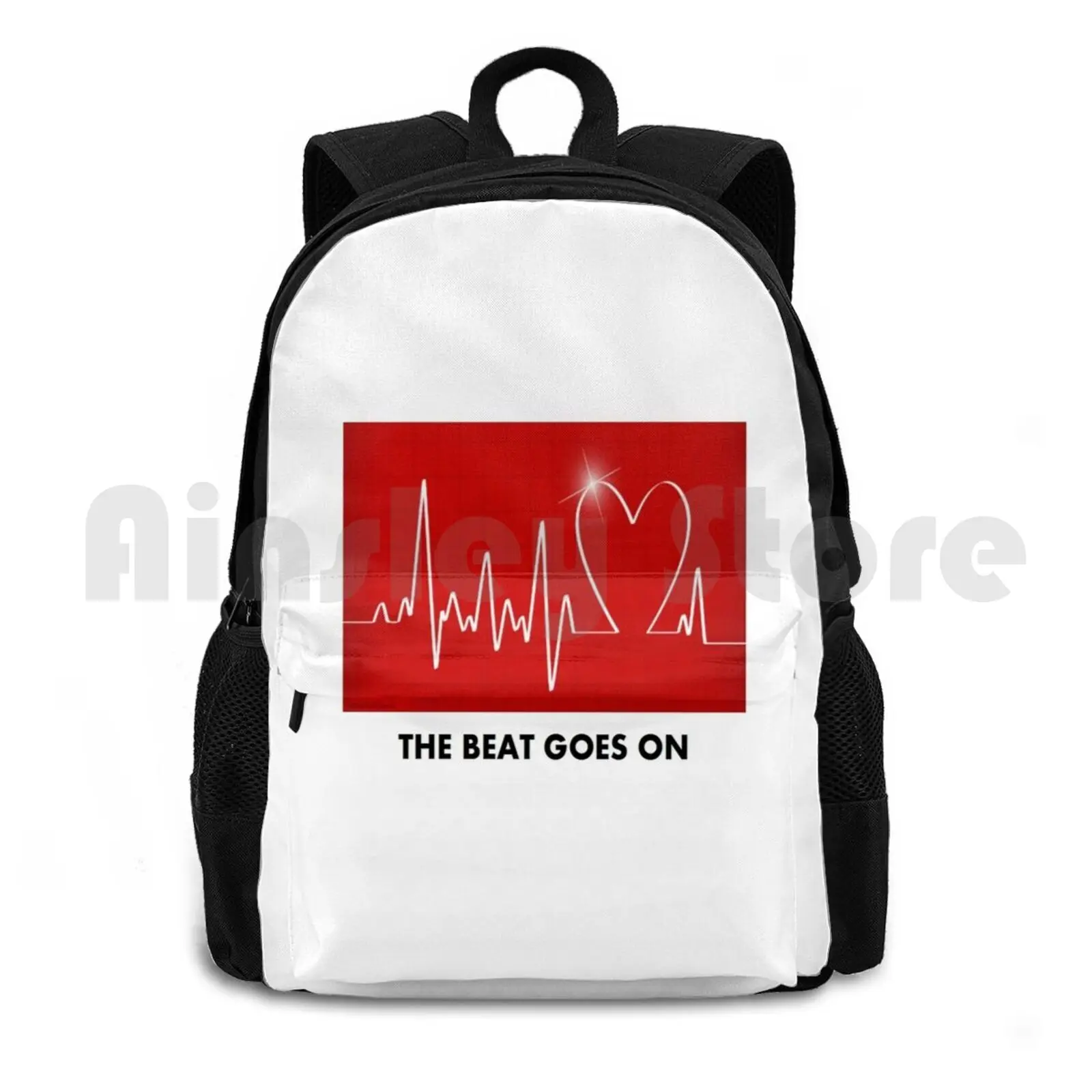 The Beat Goes On-Funny Post-Heart Surgery Outdoor Hiking Backpack Waterproof Camping Travel Heart Attack Surgery Funny Cher