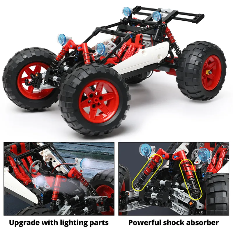 KAIYU 366PCS LED City RC Car MOC Building Blocks APP Remote Control Programming Off-road Vehicle Bricks Toys For Boys