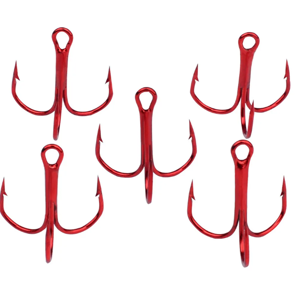 10Pcs/Lot High Carbon Steel Sharp Treble Hooks For Lure 2/4/6/8/10# Black Barbed Fishing Hook Tackle For Bass Peche Carp