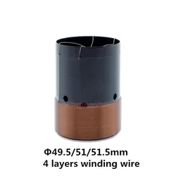 1PC Speaker Subwoofer Voice Coil 49.5/51/51.5mm 4 ohm 4 Layers Wire Car Bass Repair Part With Copper Wire Black Aluminum Former