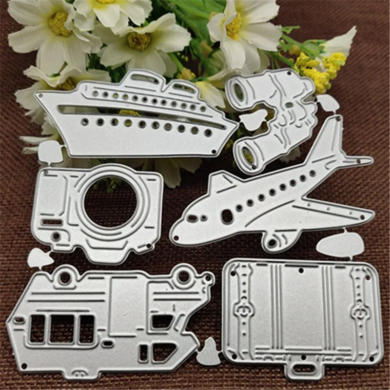 Travel set Metal Cutting Dies Stencils Scrapbooking Decorative Embossing Folder Carbon Steel Paper Card DIY Die Cuts