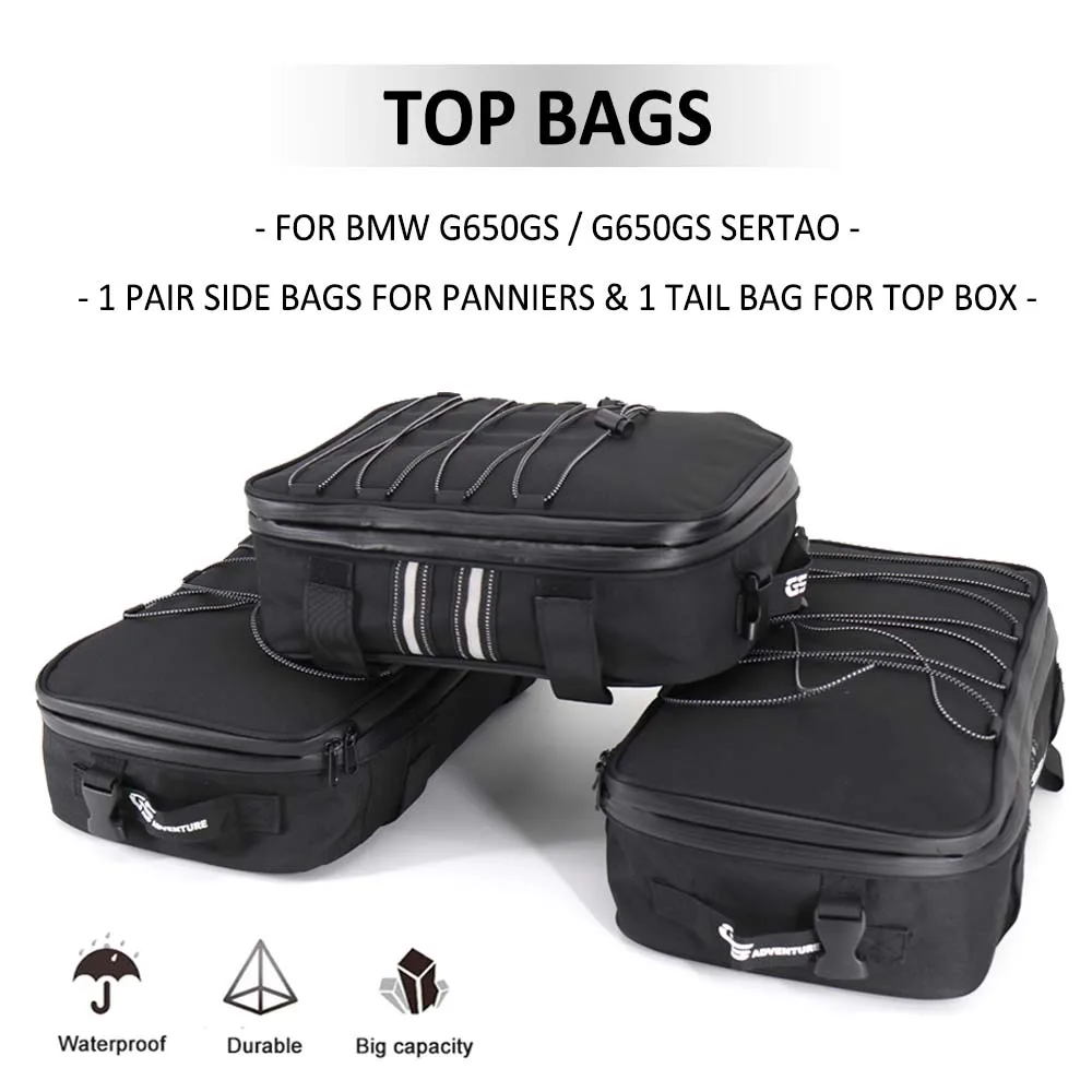 

G650GS Motorcycle Rack Top Box Panniers Top Bag Case Saddle Waterproof Storage Luggage Bags Tailbag FOR BMW G650 G 650 GS Sertao